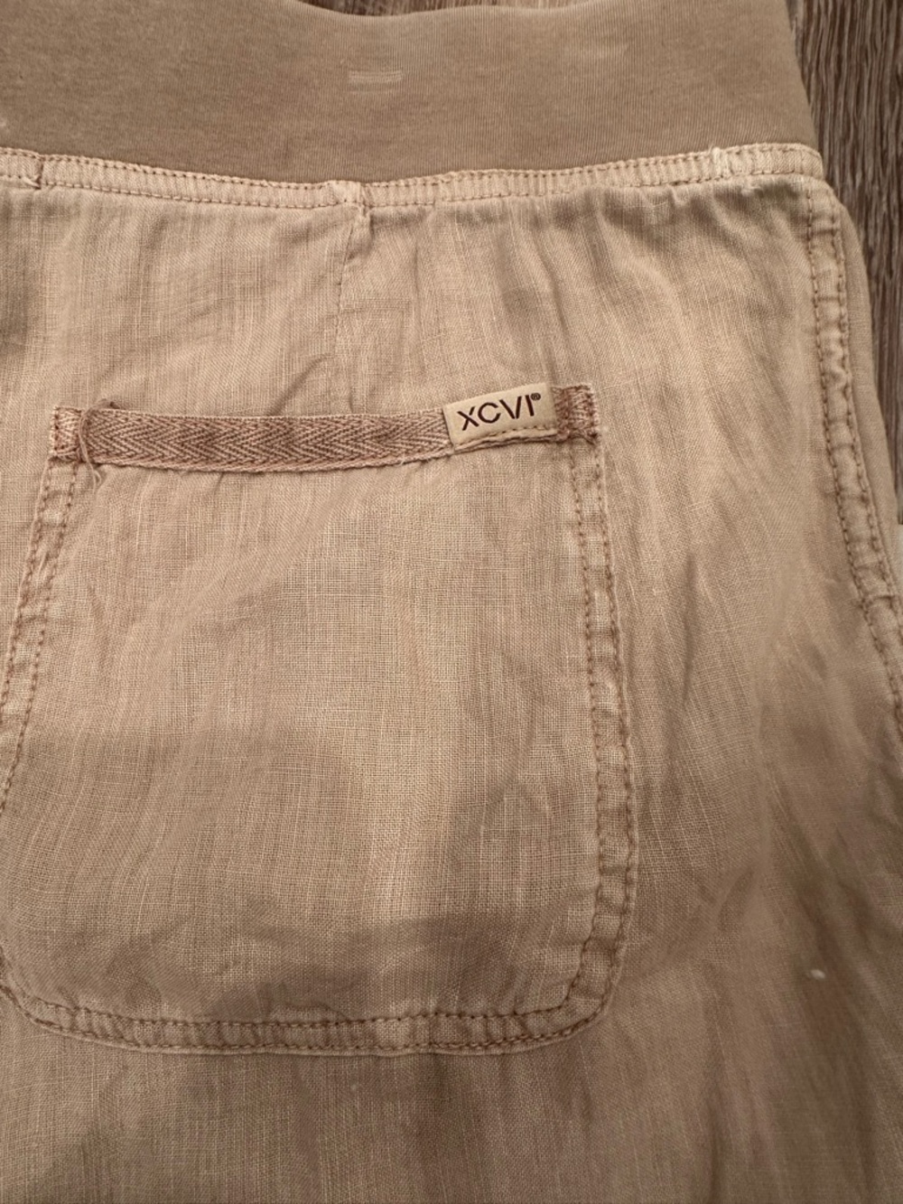 XCVI Camden Linen Tapered Crop Pant Pull On Lightweight Neutral Sz M - Picture 9 of 14